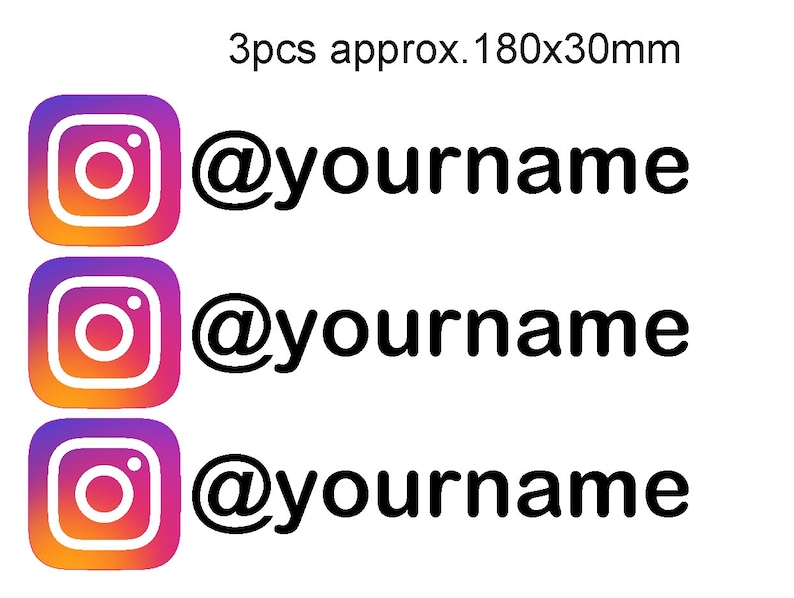 Personalised Custom 3 pieces Instagram Username Graphic Insta | Etsy