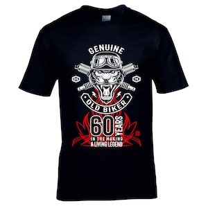 Premium Funny Genuine 60 Year Old Biker Legend Retro Style Classic motorbike Motif For 60th Birthday Anniversary gift Men&#39;s Black t-shirt
