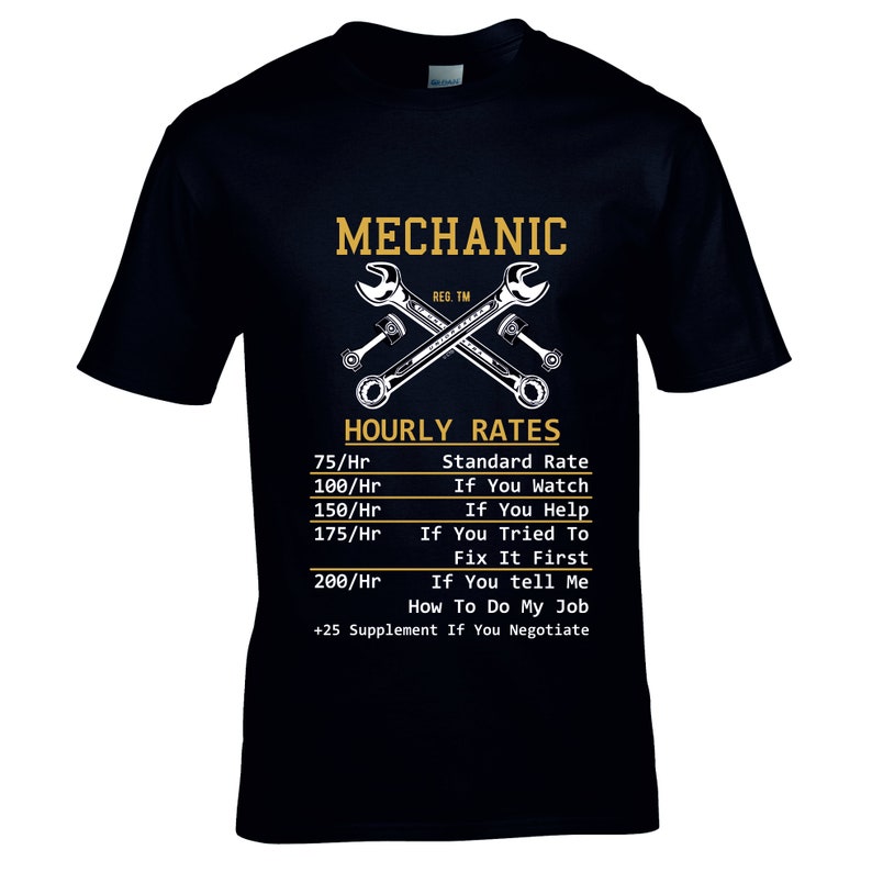 Premium Funny Mechanic Hourly Rate Table Novelty Joke Garage Etsy UK