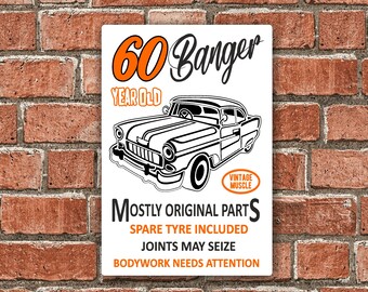Funny 60 Year Old Banger Retro Classic Vintage Car Motif With - Etsy Funny 60 Year Old Banger Retro Classic Vintage Car Motif With - Etsy
