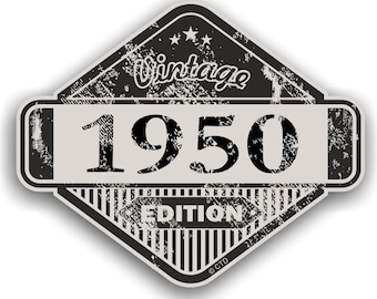 Personalised Novelty Aged Distressed Vintage Edition Retro Motif ( choose any year) Vintage Cafe Racer Vinyl Car Sticker Decal 85x70mm
