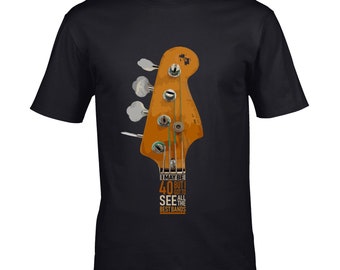 Premium Bass Guitar Headstock I may be 40 Years Old But I Got to see all the best bands Motif 40th Birthday Anniversary gift Men's t-shirt