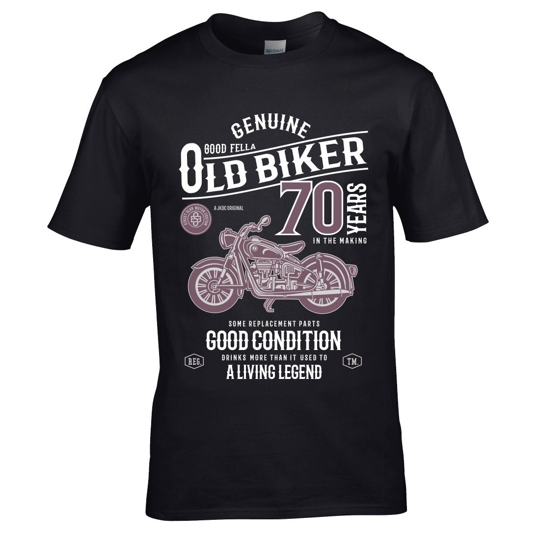 Premium Funny 70 Year Old Biker Retro Style Classic Motorbike