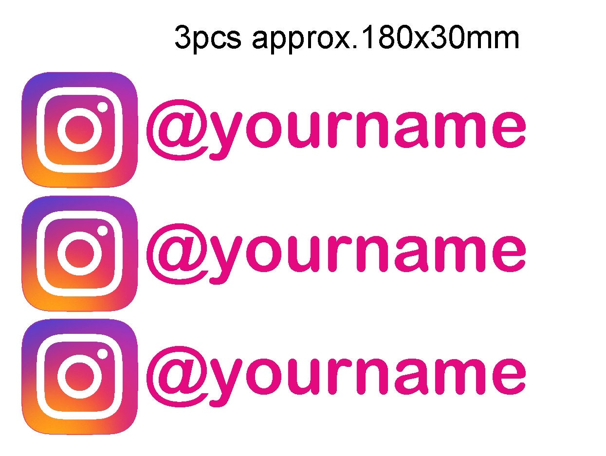Personalised Custom 3 pieces Instagram Username Graphic Insta | Etsy