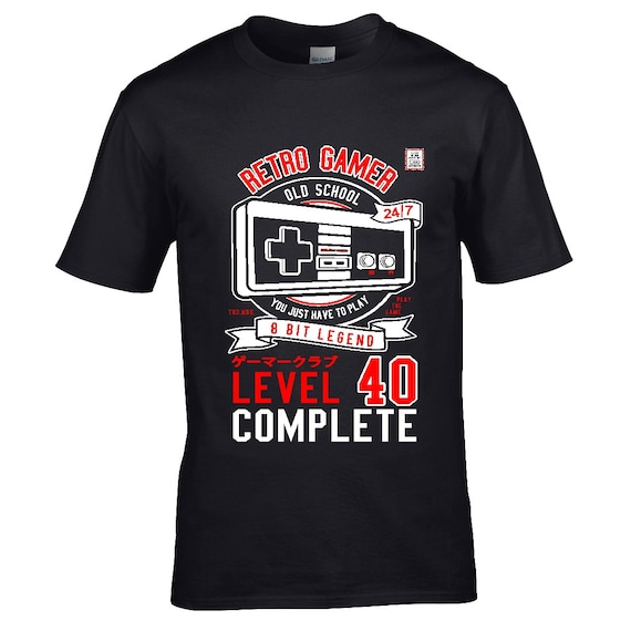 Level 40 Complete Retro Video Games 40th Birthday Fun Tshirt Level 40 Complete Retro Video Games 40th Birthday Fun Tshirt