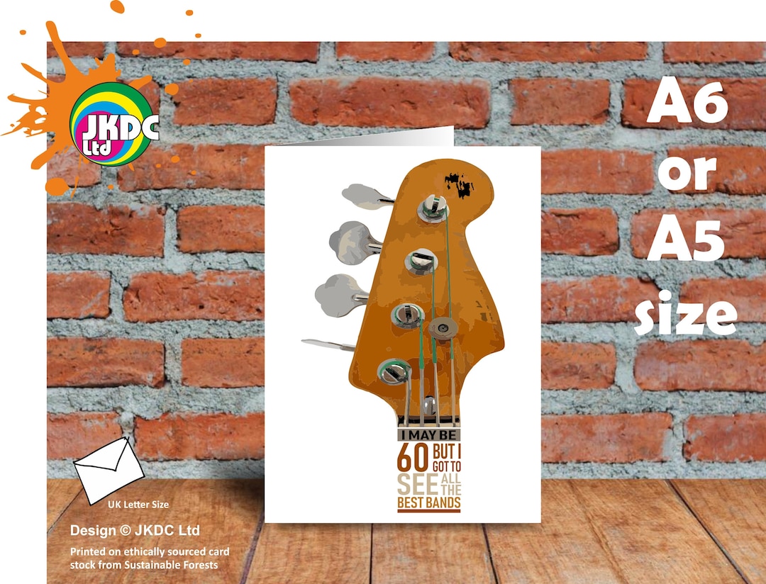 Funny I May Be 60 All the Best Bands BASS Guitar Headstock - Etsy