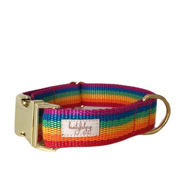 Collar para perros arcoíris, accesorios para mascotas del orgullo, collar para mascotas llamativo, multicolor, collar para cachorros, LGBTQ