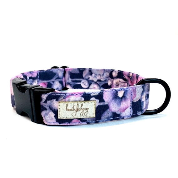 Purple flower hotsell dog collar