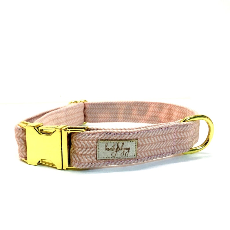 Pink Dog Collar Pink Herringbone Girl Dog Collar Cute Puppy Etsy