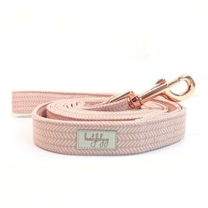 Pink dog leash, herringbone dog leash, girl dog leash, 6 ft pet leash, 5 feet dog lead, pink pet leashes, cute puppy leash, pink pet lead