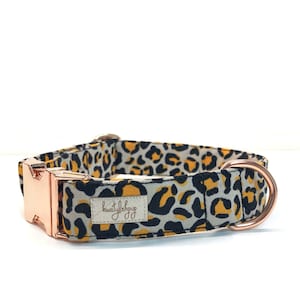 Leopard dog collar, animal print dog collar, boy dog collar, cheetah print collar, jungle theme dog collar, orange pet collar