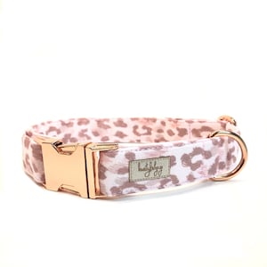 Pink leopard dog collar, animal print dog collar, girl dog collar, cheetah dog collar, pink puppy collar, blush leopard, cheetah print