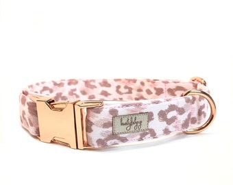 Pink leopard dog collar, animal print dog collar, girl dog collar, cheetah dog collar, pink puppy collar, blush leopard, cheetah print