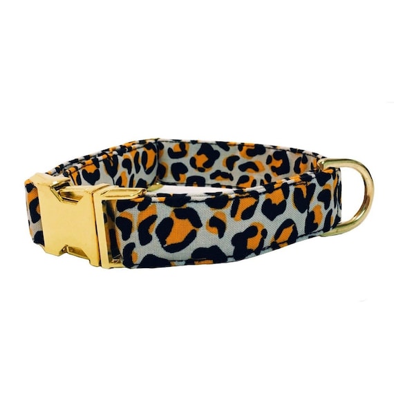 Leopard Dog Collar Animal Print Dog Collar Boy Dog Collar Etsy