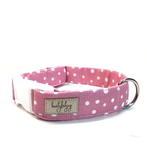 Collier rose pour chien, collier pour chien à pois, jolie fille collier pour chien, collier rose pour chiot, joli collier pour chiot, chienne rose, collier pour chien, 50 % de réduction