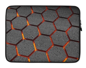 Hexagon Muster Zusammenfassung Lava Digitale Kunst Laptop-Tasche