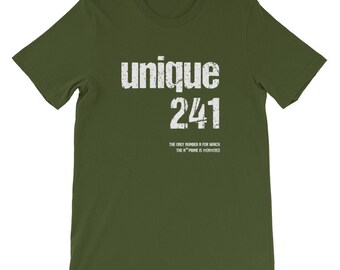Unique Number 241 Math T-Shirt, Teacher Student Tee