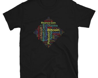 Bitcoin Cryptocurrency T-Shirt, Crypto Word Art