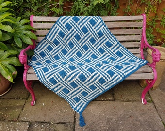 Crochet PATTERN Basket Case Throw, Blanket, Afghan, Mosaic Crochet. Original design by RedSparrowCrochet. Downloadable PDF file