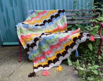 Crochet PATTERN Cat's Claw Throw, Blanket, Afghan. Original design by RedSparrowCrochet. Downloadable PDF file