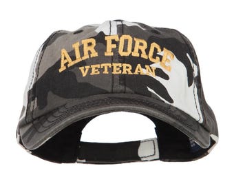 Air Force Veteran Letters Embroidered Camo Cap