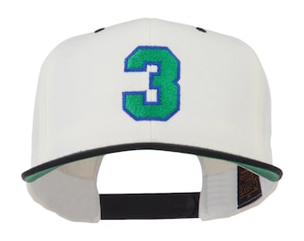 Athletic Number 3 Embroidered Classic Two Tone Cap