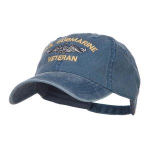 US Submarine Veteran Military Embroidered Washed Cap