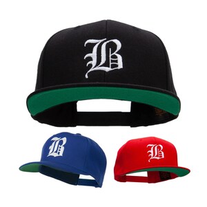 Old English B Embroidered Flat Bill Cap