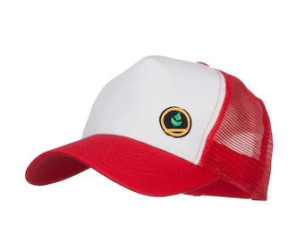 Trainer Red Poke Monster Embroidered Mesh Cap