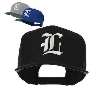 Old English L Embroidered Flat Bill Cap