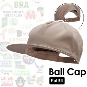 May include: A beige flat-billed baseball cap with a brown leather strap. The cap is made of a soft, comfortable fabric and has a classic, timeless design.