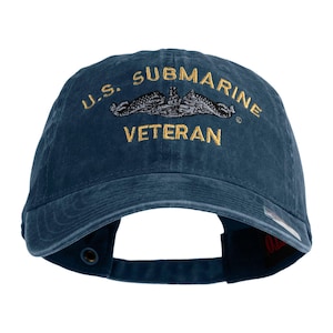 US Submarine Veteran Military Embroidered Washed Cap