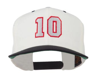 Number 10 Embroidered Classic Two Tone Snapback Cap
