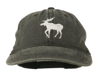 American Moose Embroidered Washed Cap