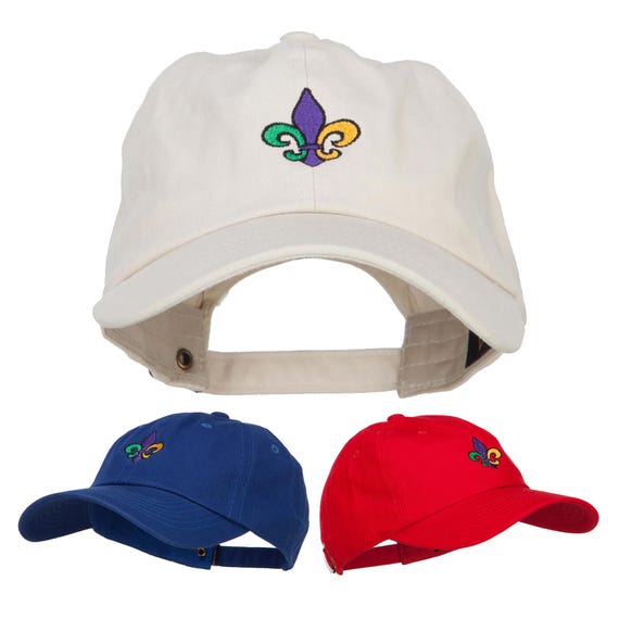 Mardi Gras Fleur De Lis Embroidered Washed Cap - Etsy display picture 1