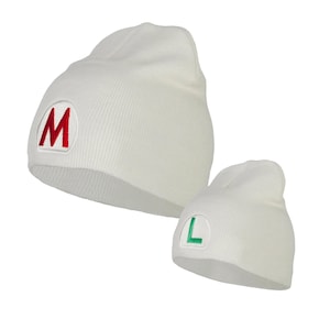 Fire Mario Luigi Embroidered Knitted Short Beanie
