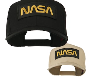 Black NASA Embroidered Patched High Profile Cap