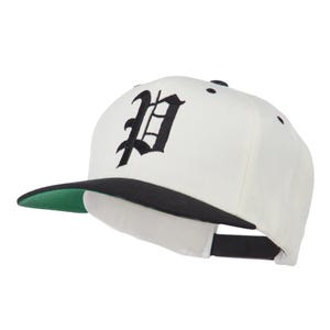 Old English P Embroidered Flat Bill Cap