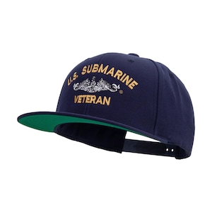 US Submarine Veteran Embroidered Wool Blend Prostyle Snapback Cap