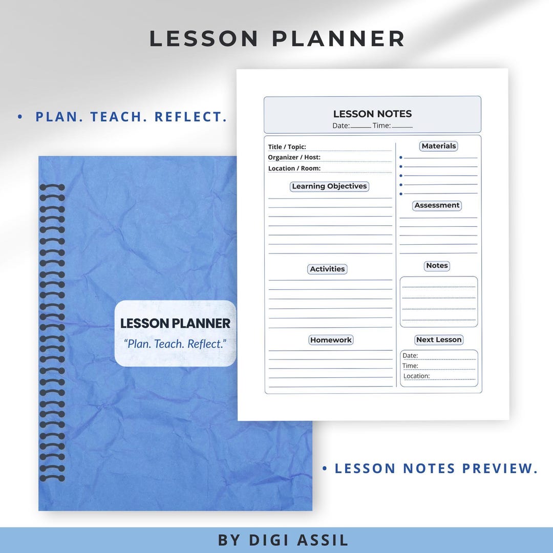 Large Lesson Planner Template — Lesson Notes, Unit Planner, Weekly ...