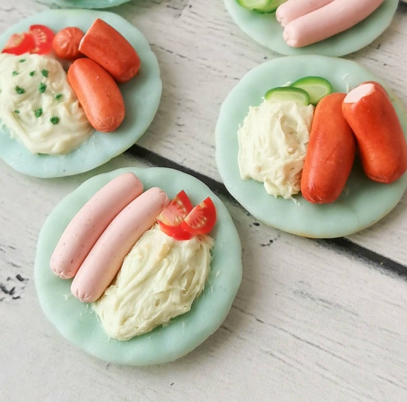 Barbie Food Plate With Mashed Potatoes and Sausages Ag Doll | Etsy