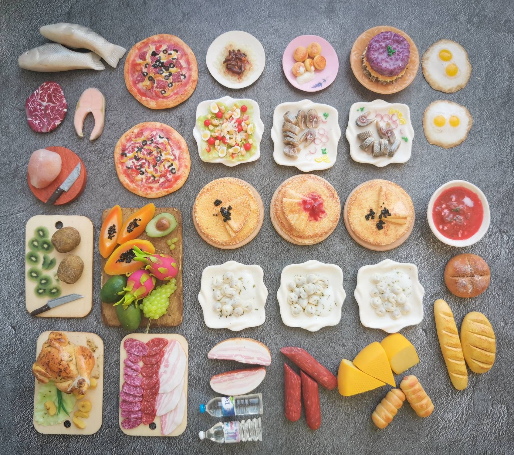 Barbie food scale 1/6 bacon dollhouse food ag doll food Etsy