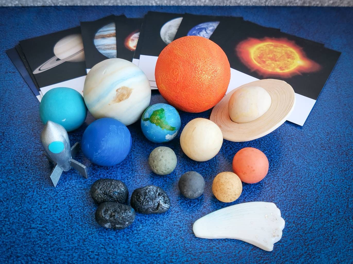 Little space Solar system model with cards & box kids science Etsy