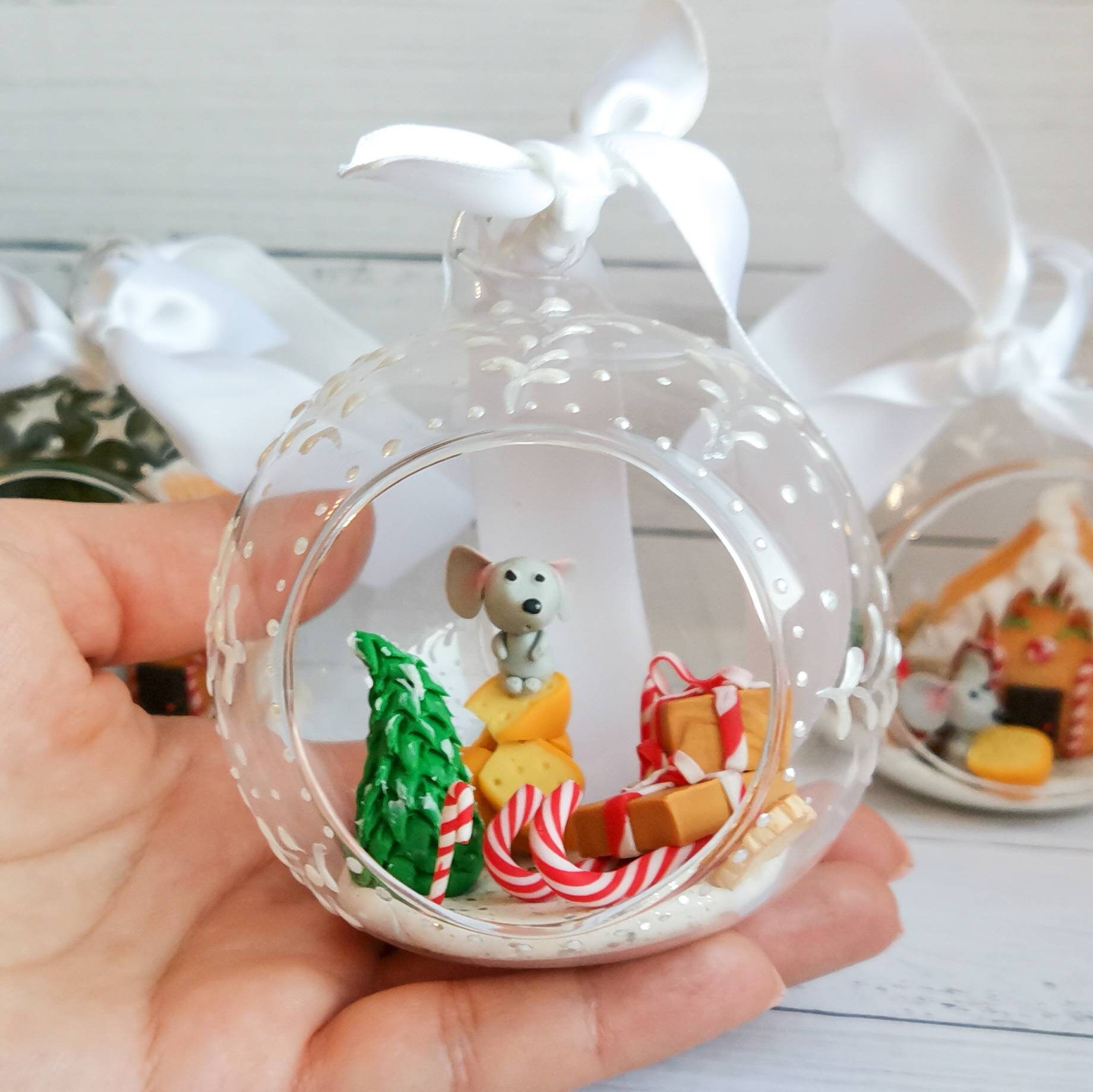 Christmas ornament Christmastree decoration glass ball with  Etsy