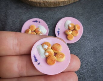 dollhouse food Barbie food: Russian cheesecakes Syrniki ag doll food Barbie accessories monster high