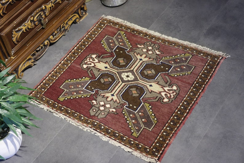 Small Turkish Rug Small Entry Rug Small Rug Small Oriental Rug 1.5x3.2 ft Doormat Small Oushak Rug Small Vintage Rug