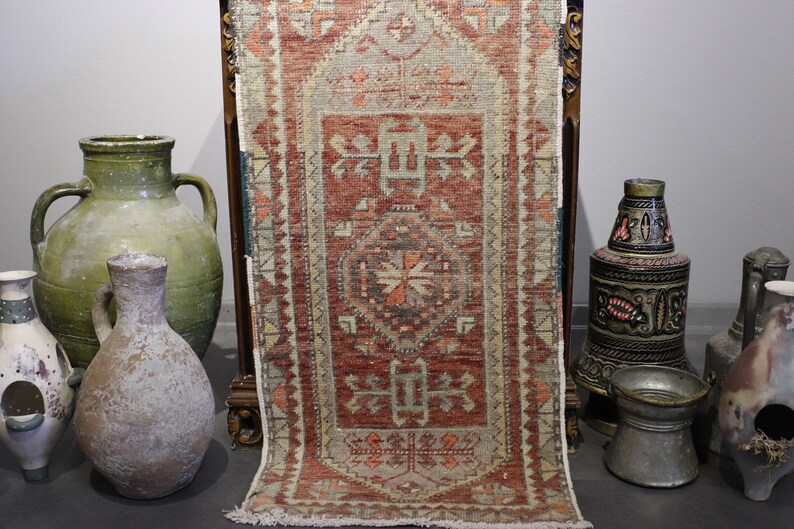 Small Turkish Rug Small Entry Rug Small Rug Small Oriental Rug 1.5x3.2 ft Doormat Small Oushak Rug Small Vintage Rug