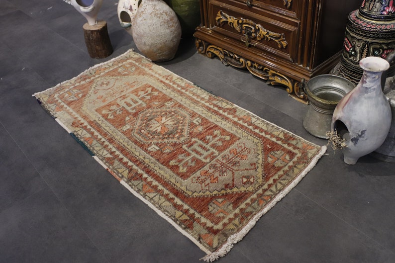 Small Turkish Rug Small Entry Rug Small Rug Small Oriental Rug 1.5x3.2 ft Doormat Small Oushak Rug Small Vintage Rug