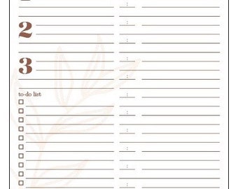 Bloc de notas del plan diario