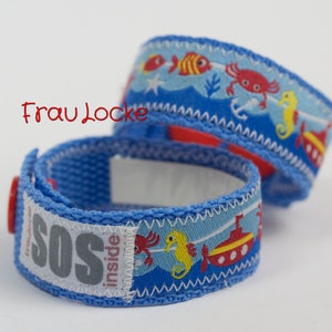 SOS-Armband / Notfallarmband für Kinder, Unterwasserwelt